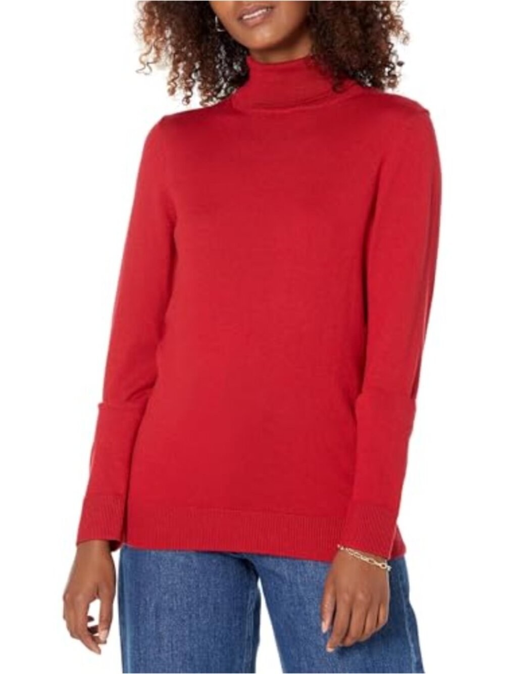 Women's Lightweight Turtleneck Sweater Cotton Blend Long Sleeve Knit Pullover